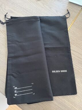Golden Goose Black Cotton Drawstring Shoe Bag & shoe laces